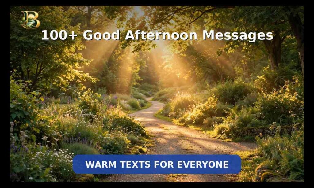 100+ good afternoon messages - sunlit garden path in golden afternoon light