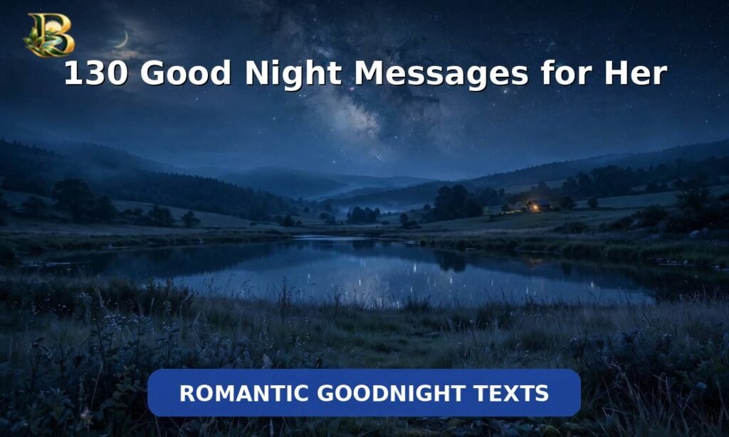 130 good night messages for her - peaceful moonlit night sky with stars