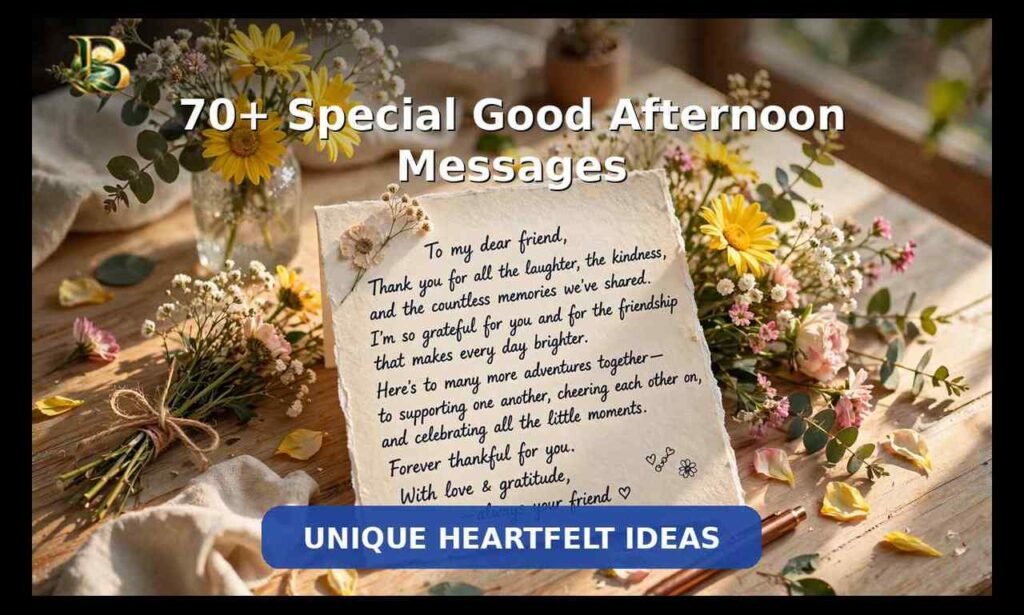 70+ special good afternoon messages - greeting card with flowers in afternoon light
